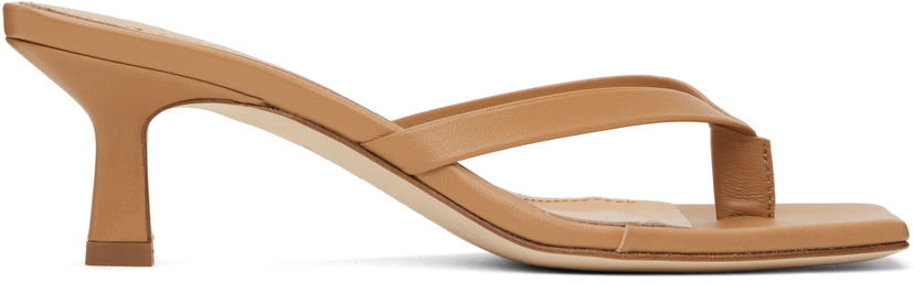 Аксесуари Aeyde Aeyde Wilma Leather Toe-Post Heeled Sandals Коричневий | A11-HS-ADRS55CI-0221-717-007
