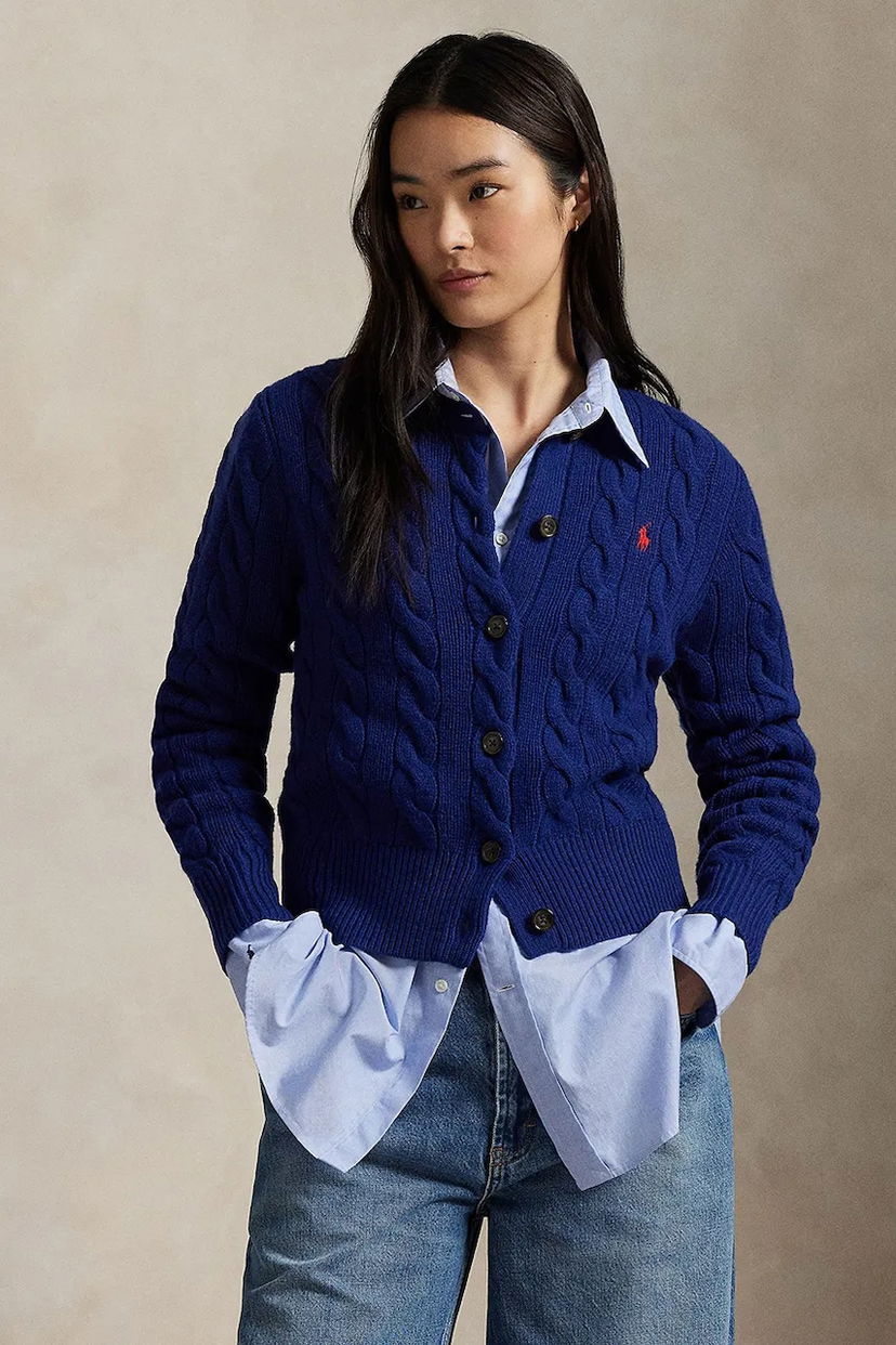 Cветр Polo by Ralph Lauren Polo Ralph Lauren Cable-Knit Cardigan Синій | 211972104015