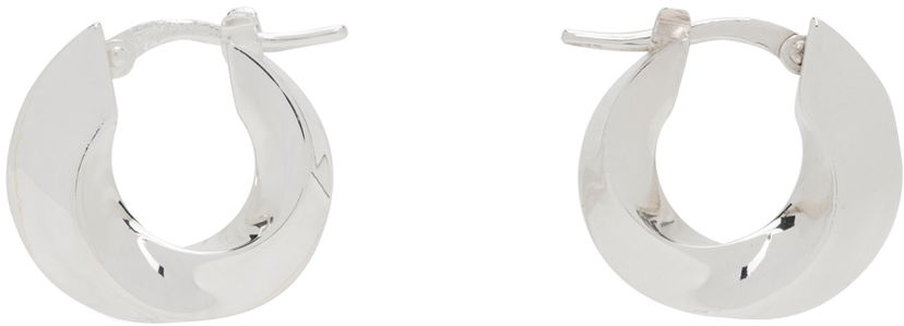 Сережки Bottega Veneta Small Twisted Hoop Earrings Сірий | 775172 V5070