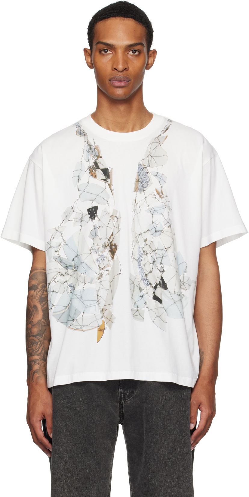 Футболка Maison Margiela MM6 Maison Margiela Printed T-Shirt білий | SH0GC0056 S24312