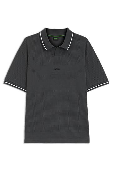 Сорочка поло BOSS Relaxed Fit Mesh Polo Shirt Сірий | 50544187