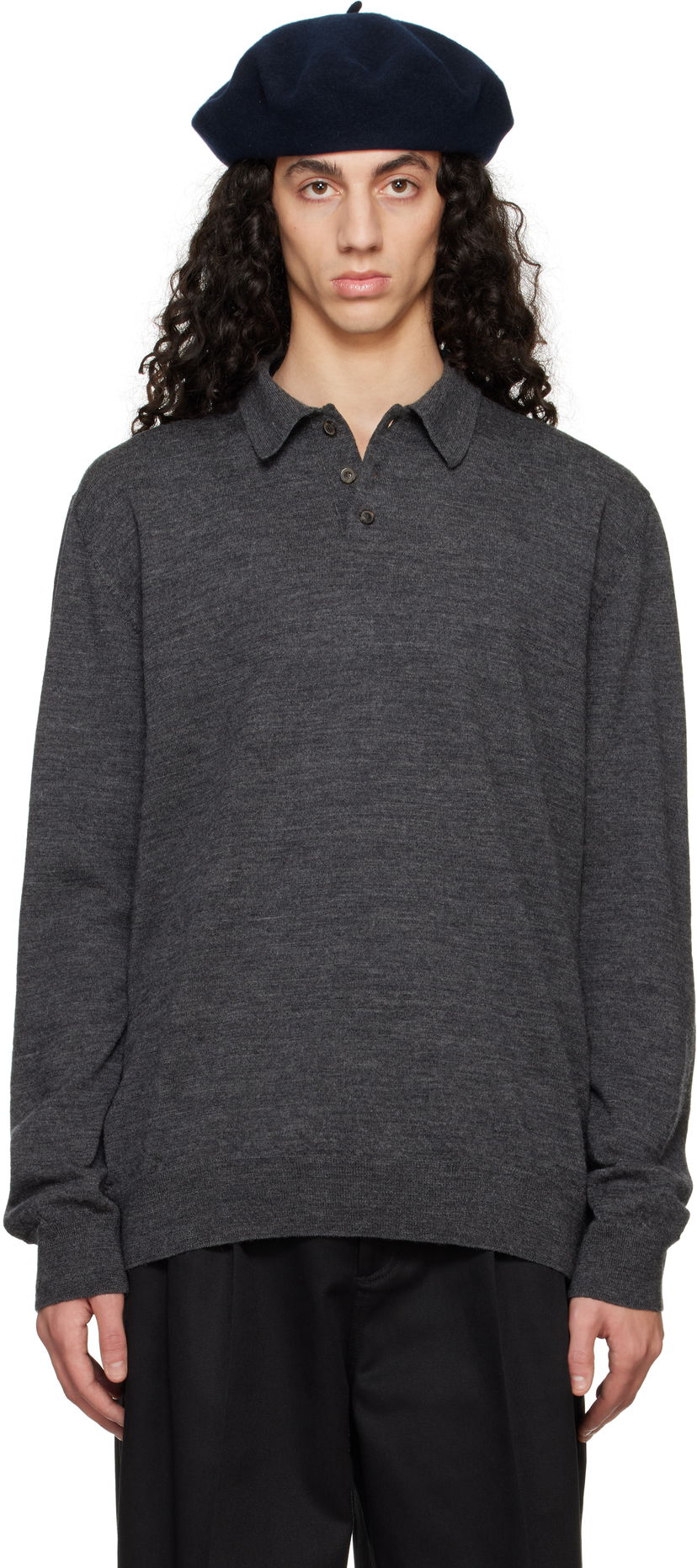 Cветр Maison Margiela Maison Margiela Wool Polo Сірий | S50GL0061 M13098