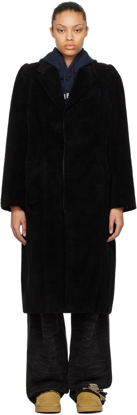 Пальто ADER ERROR Single-Breasted Long Corduroy Coat чорний | BMADFWCT0103BK