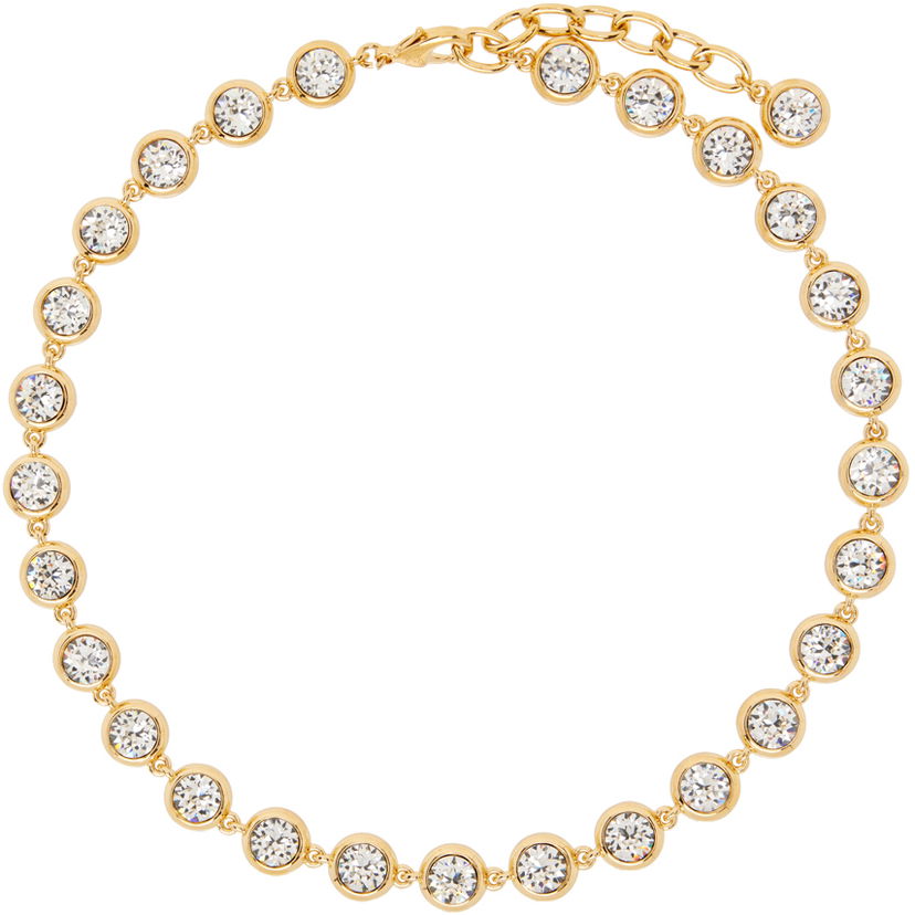 Кольє Amina Muaddi Crystal Tennis Necklace Металік | IRIS NECKLACE
