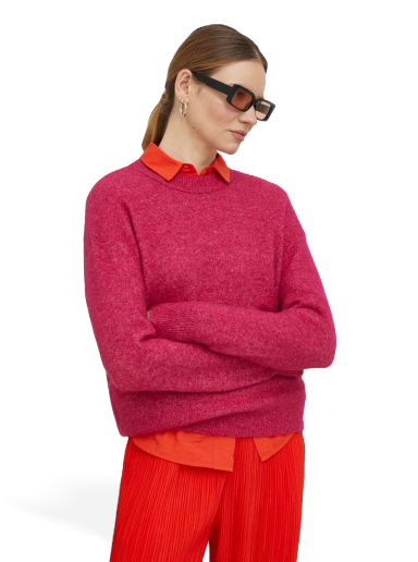 Cветр Samsoe Samsoe Anour O-neck Sweater Рожевий | F18422025