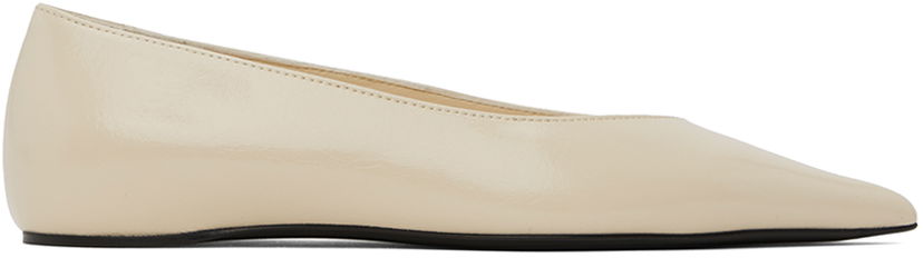 Одяг TOTEME TOTEME Asymmetric Ballerina Flats бежевий | 241-WAS990-LE0046