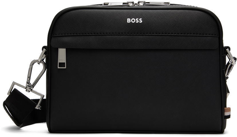 Сумка BOSS Saffiano Leather Reporter Bag чорний | 50548279