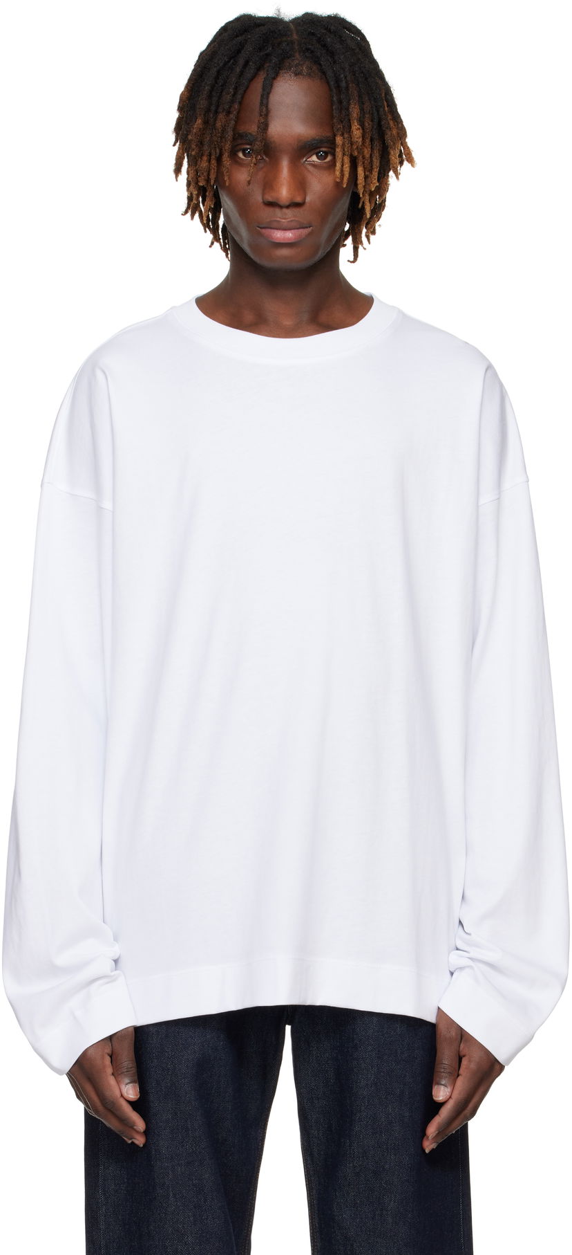 Cветр Dries Van Noten Dries Van Noten Long Sleeve T-Shirt білий | 251-021112-1603