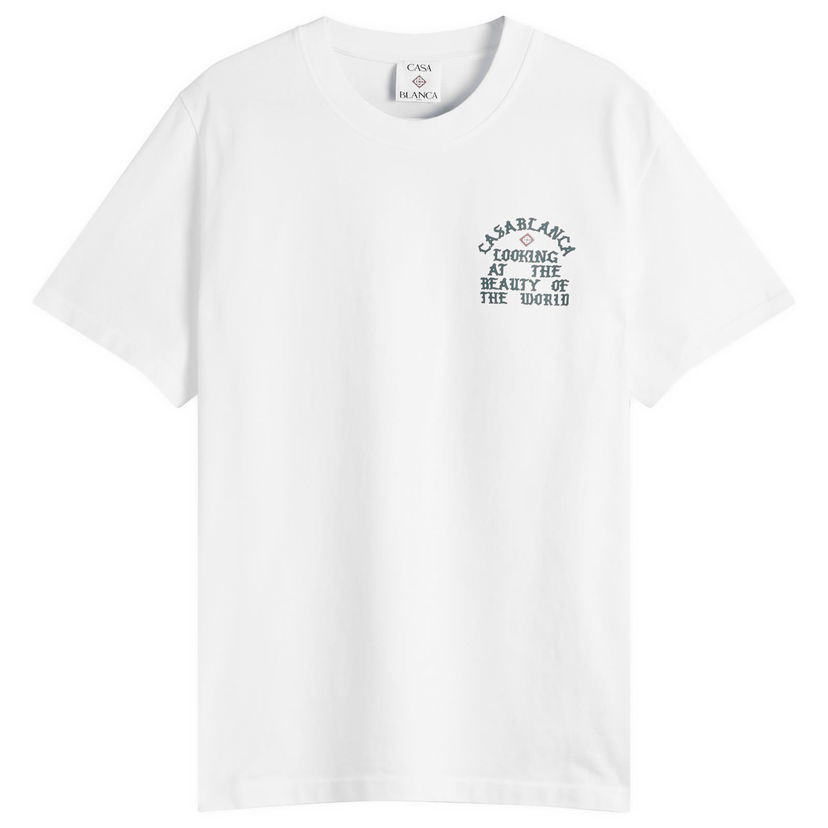 Футболка Casablanca Casablanca Beauty of the World T-Shirt, Size Large білий | MS25-JTS-001-03
