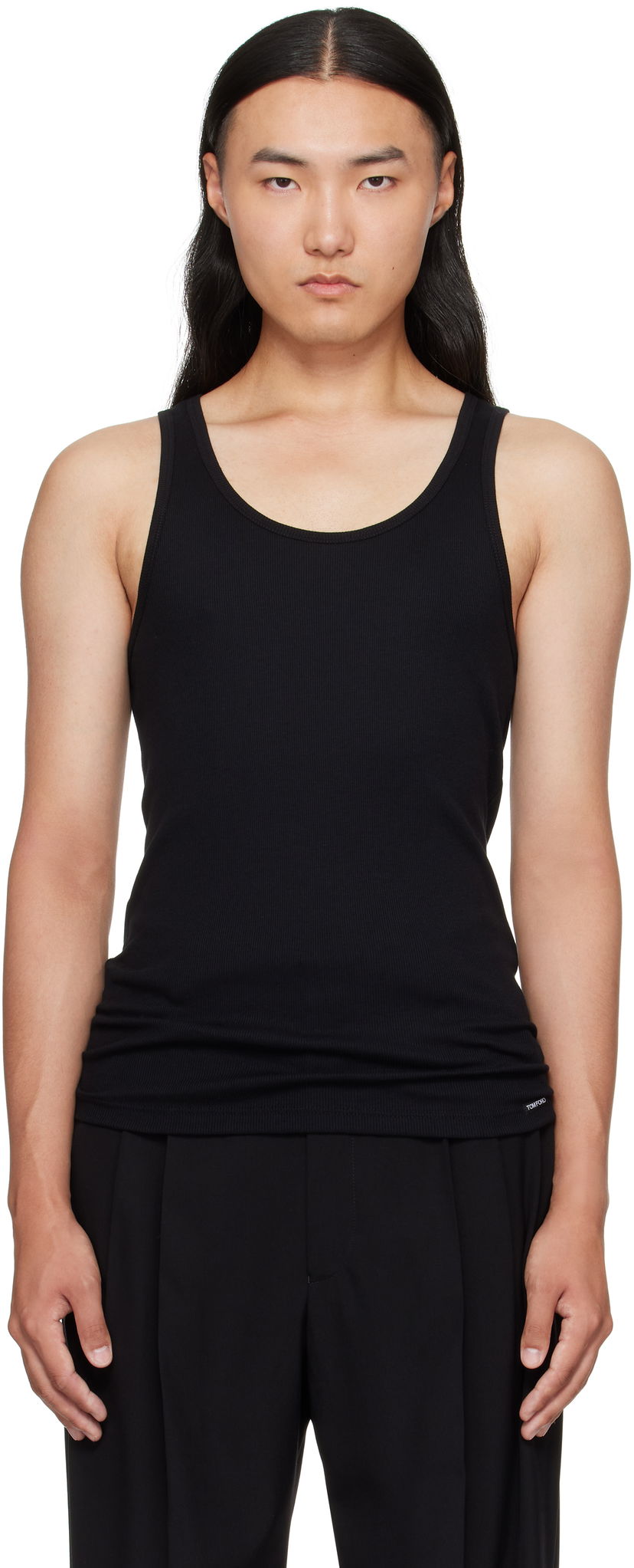 Безрукавка Tom Ford TOM FORD Cotton & Modal Rib Tank Top чорний | T4D101210