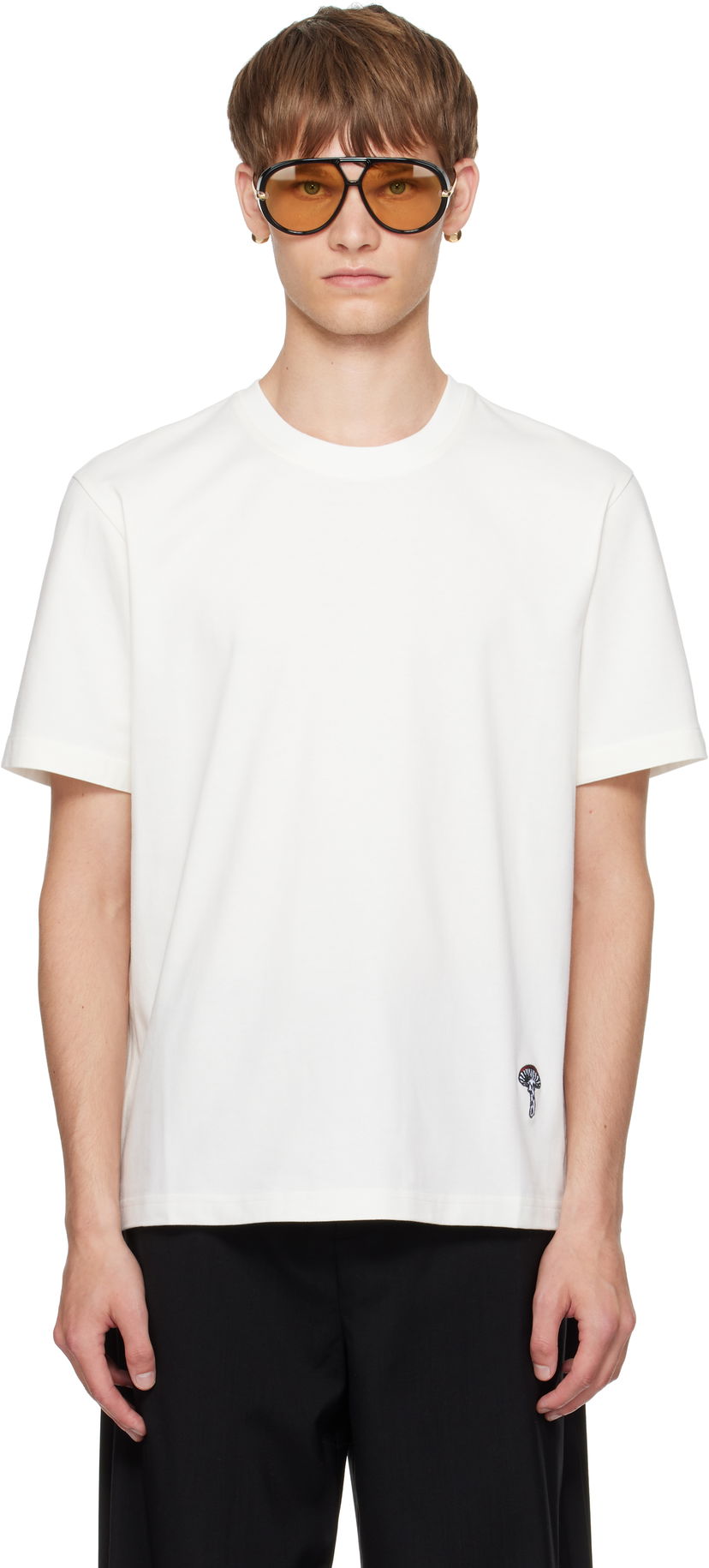 Футболка Bottega Veneta Bottega Veneta Cotton T-Shirt with Small Logo білий | 838959V4N509071