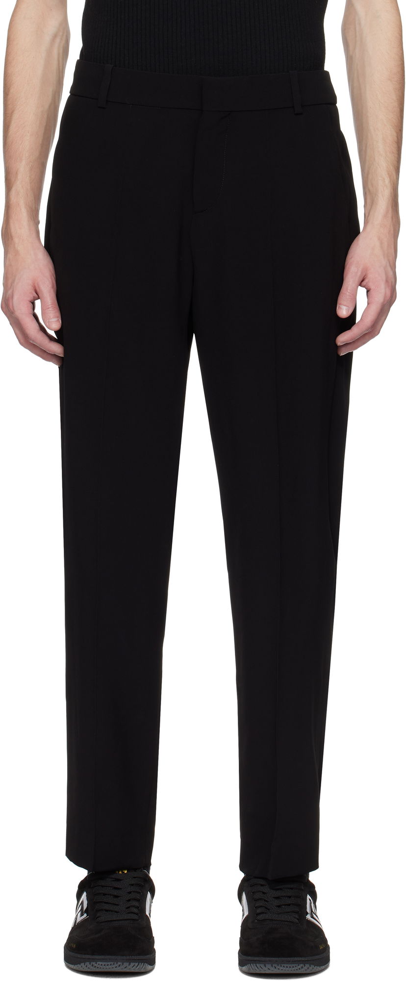 Штани Balmain Balmain Crêpe Straight-Leg Trousers чорний | EH0PM037VB00