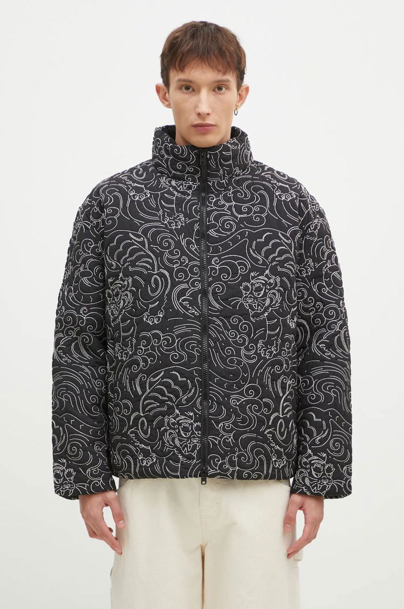 Пуховик KENZO Black Tiger Print Down Jacket чорний | FE65OU1439NN.99