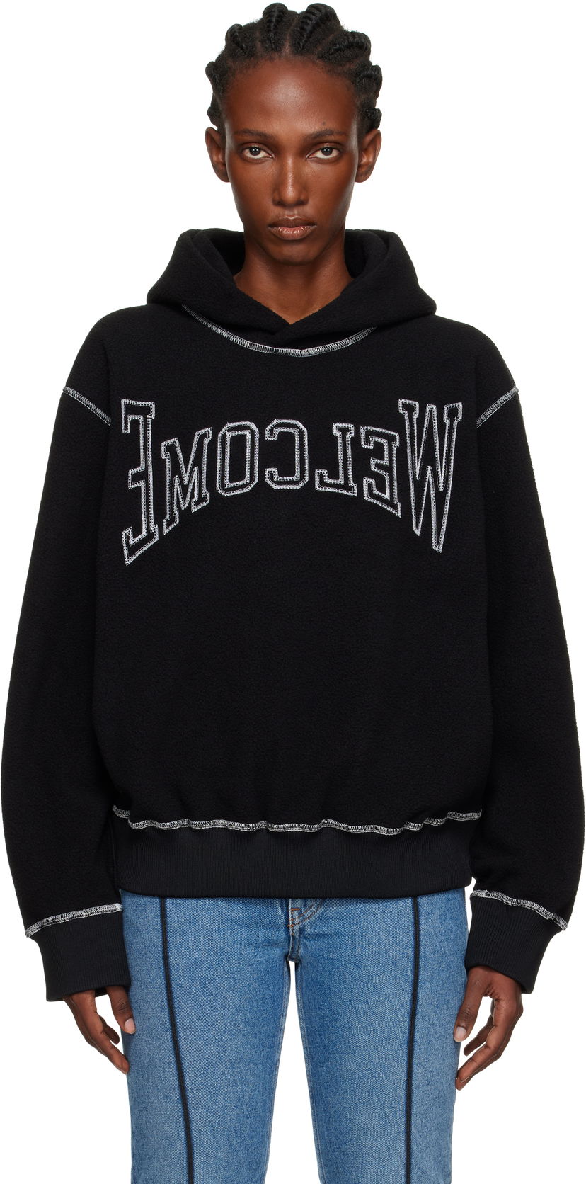 Світшоти Maison Margiela MM6 Maison Margiela 'Welcome' Fleece Hoodie чорний | S52GU0243 M20126