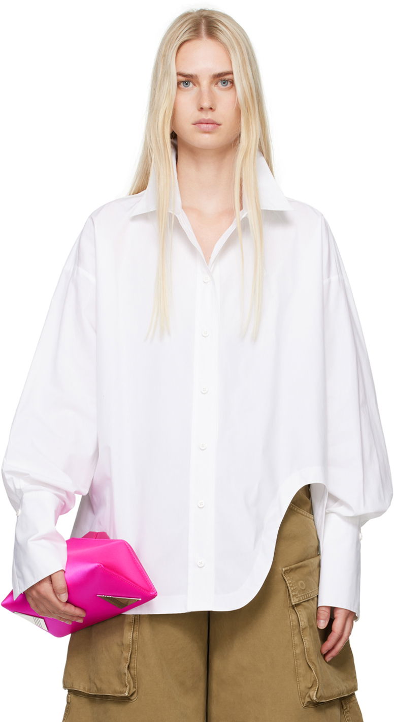 Сорочка The Attico The Attico Diana Asymmetric Shirt білий | 227WCH04 C052