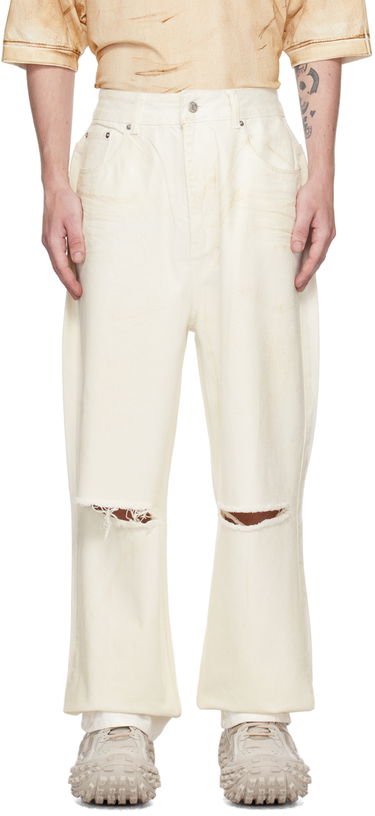Джинси We11done Foil Coated Relaxed-Fit Jeans білий | WD-DP1-23-342-M-WH, 0