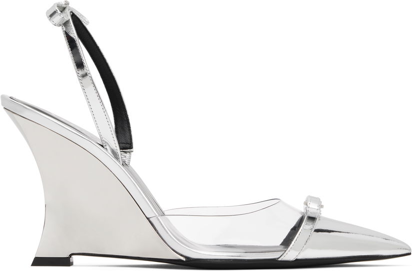 Кросівки та взуття Versace Metallic Wedge Heels with Ribbon Strap Металік | 1016194_1A10007_2T08P