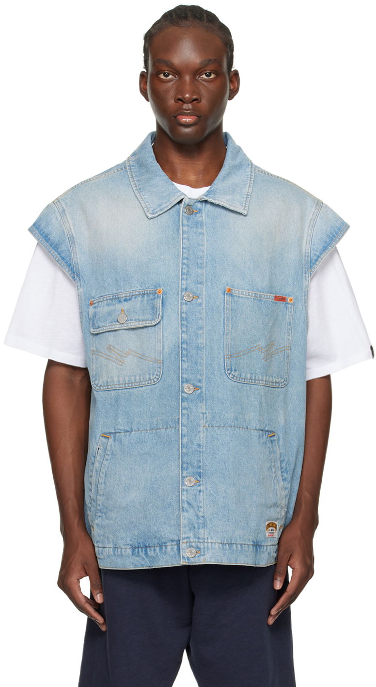 Жилет Martine Rose Faded Denim Vest Синій | MRSS24-236