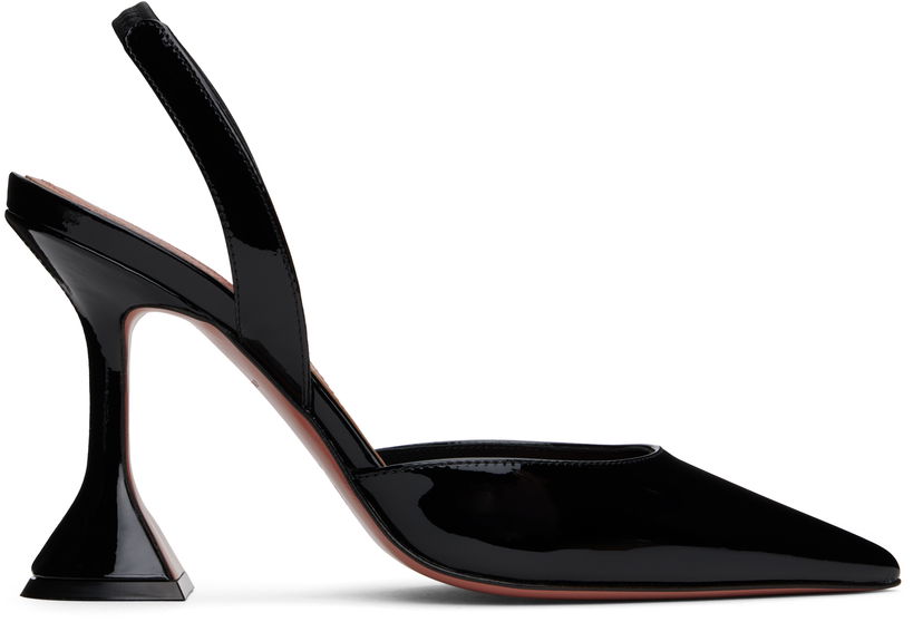 Кросівки та взуття Amina Muaddi Amina Muaddi Holli Sling Heels чорний | HOLLI SLING PATENT