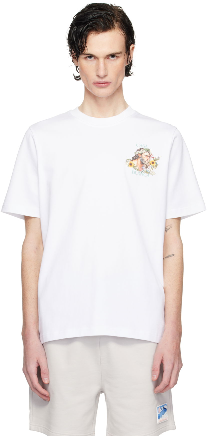 Футболка Casablanca Graphic Print T-Shirt білий | MPS25-JTS-001-01