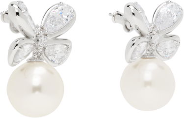 Сережки SHUSHU/TONG YVMIN Edition Zirconia Butterfly Pearl Stud Earrings білий | 24720WHT00DN2, 1