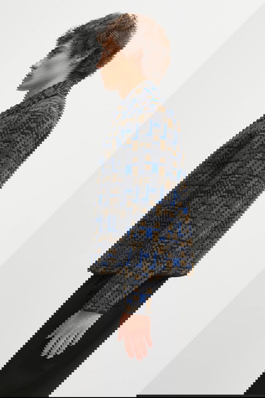 Cветр ADER ERROR Textured Geometric Knit Cardigan Різнокольоровий | BO01FWKT0706GR, 1