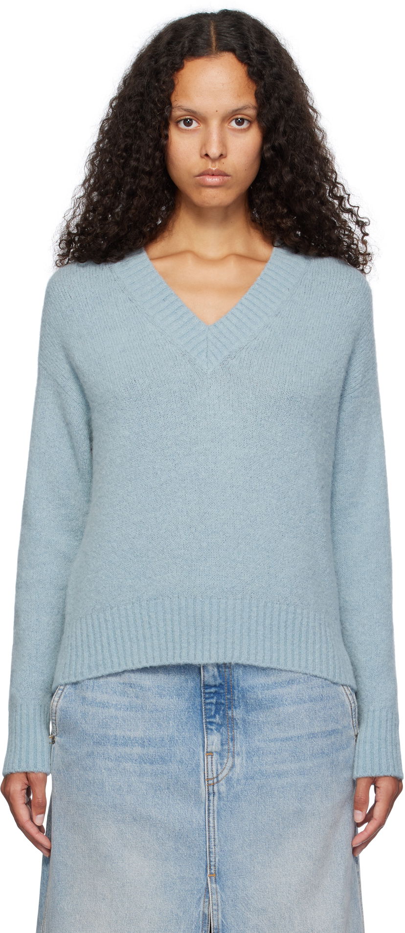 Cветр Max Mara Weekend Max Mara Visita V-Neck Sweater Синій | 2425366102600 MM12053
