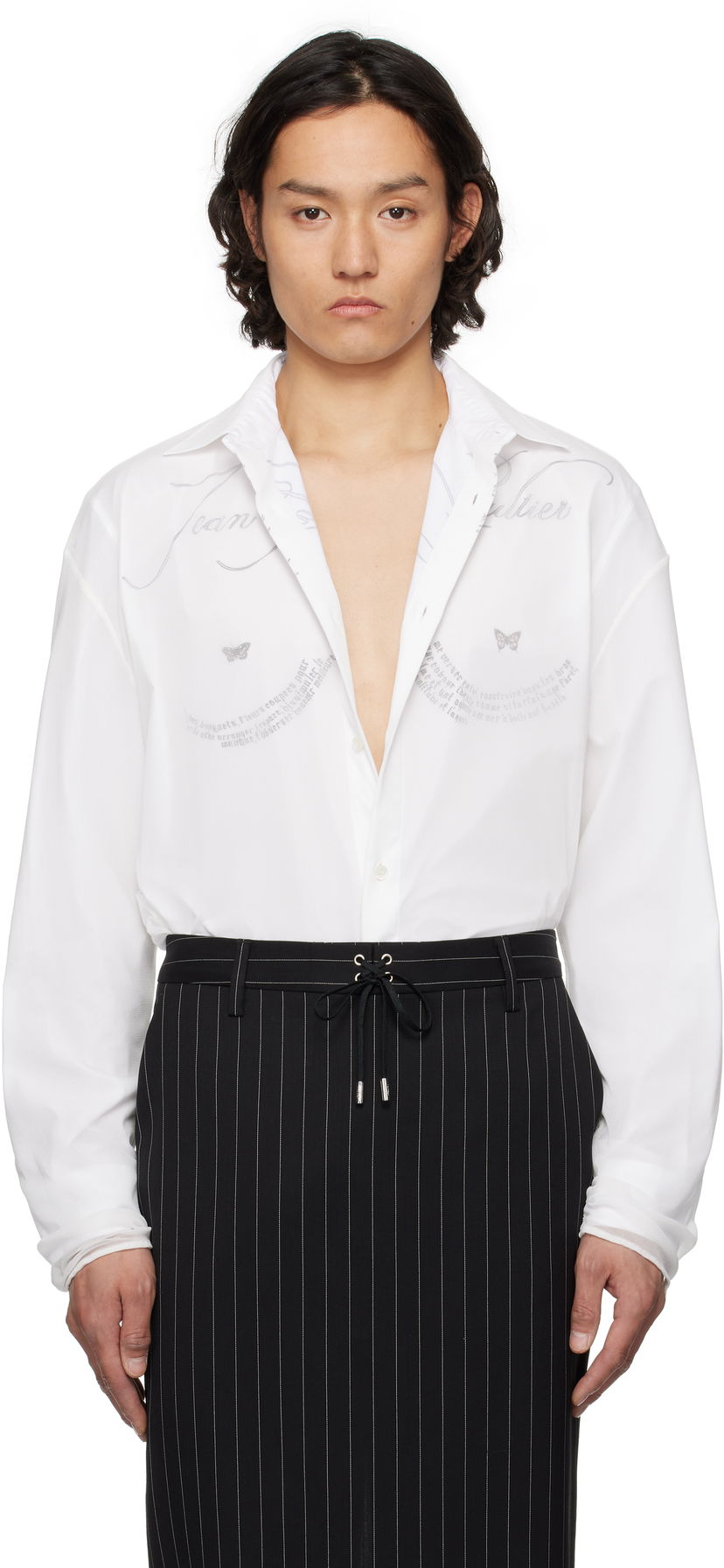 Сорочка Jean Paul Gaultier Jean Paul Gaultier 'The Tattoo Poem' Shirt білий | 25/34-U-CH093-C586-0001