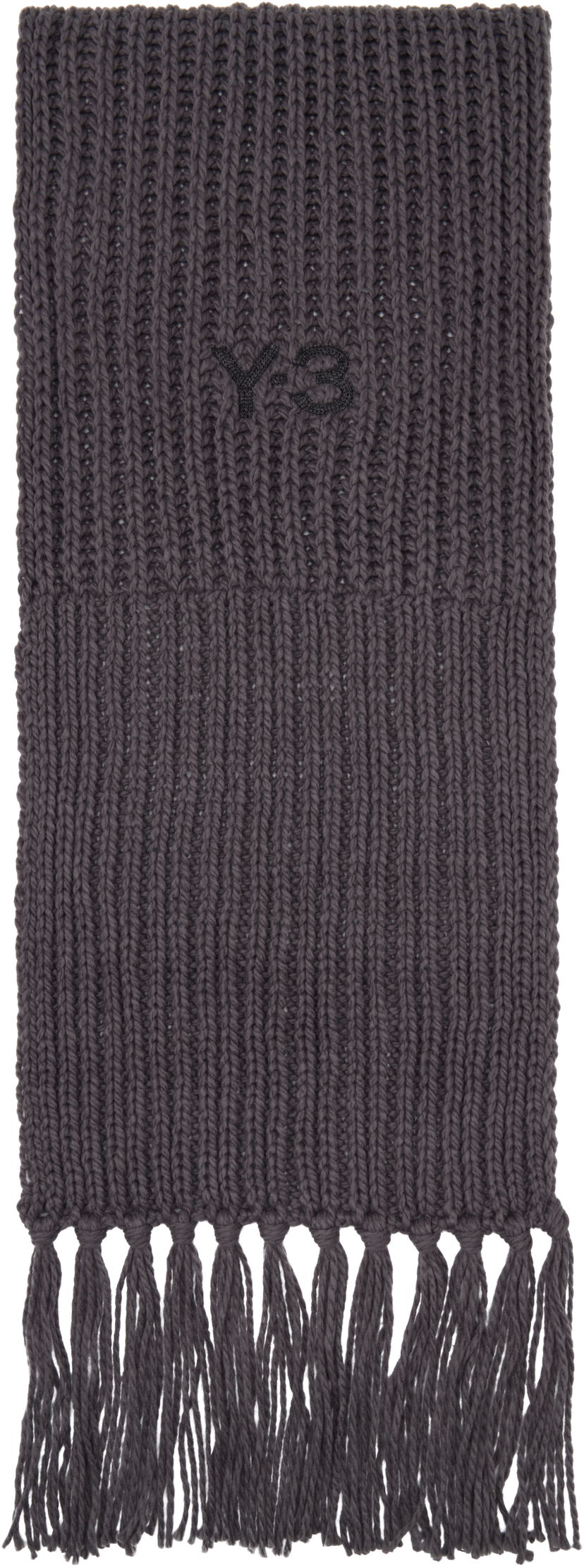 Шарф Y-3 Y-3 Oversized Knit Scarf with Tassels Сірий | KC0413