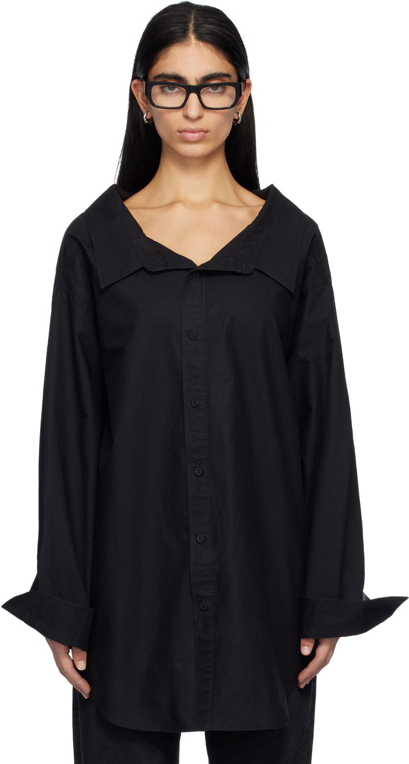 Сорочка Balenciaga Off Shoulder Long Shirt чорний | 809072 TNM60