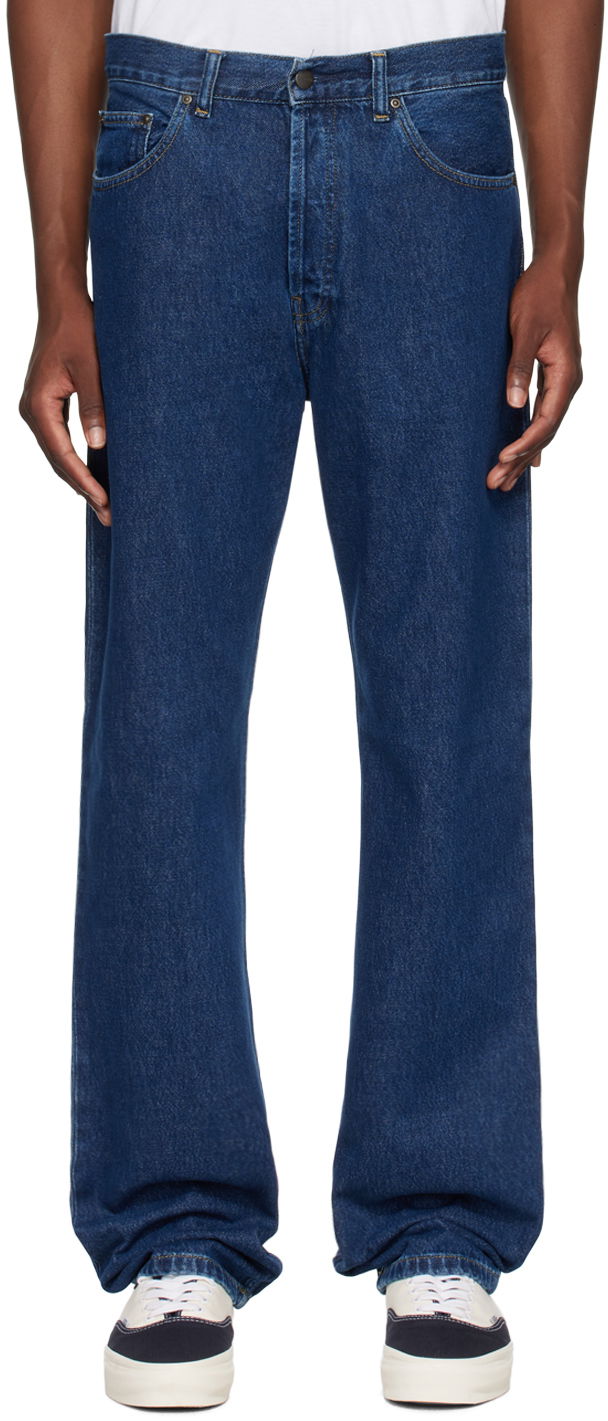 Джинси Carhartt WIP Nolan Straight-Leg Jeans темно-синій | I033006