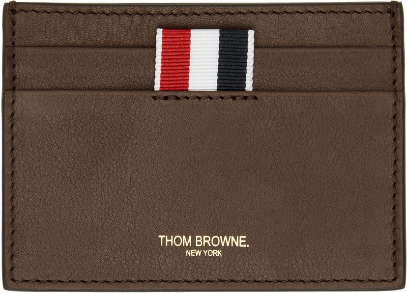 Гаманець Thom Browne Thom Browne Soft Calf Leather Single Card Holder Коричневий | MAW020L-L0117