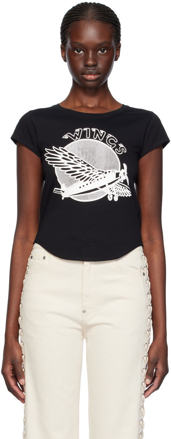 Футболка Stella McCartney 'Wings' Graphic T-Shirt чорний | 6J02843SPZ12