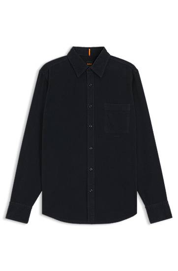 Сорочка BOSS Regular-Fit Corduroy Shirt темно-синій | 50548976