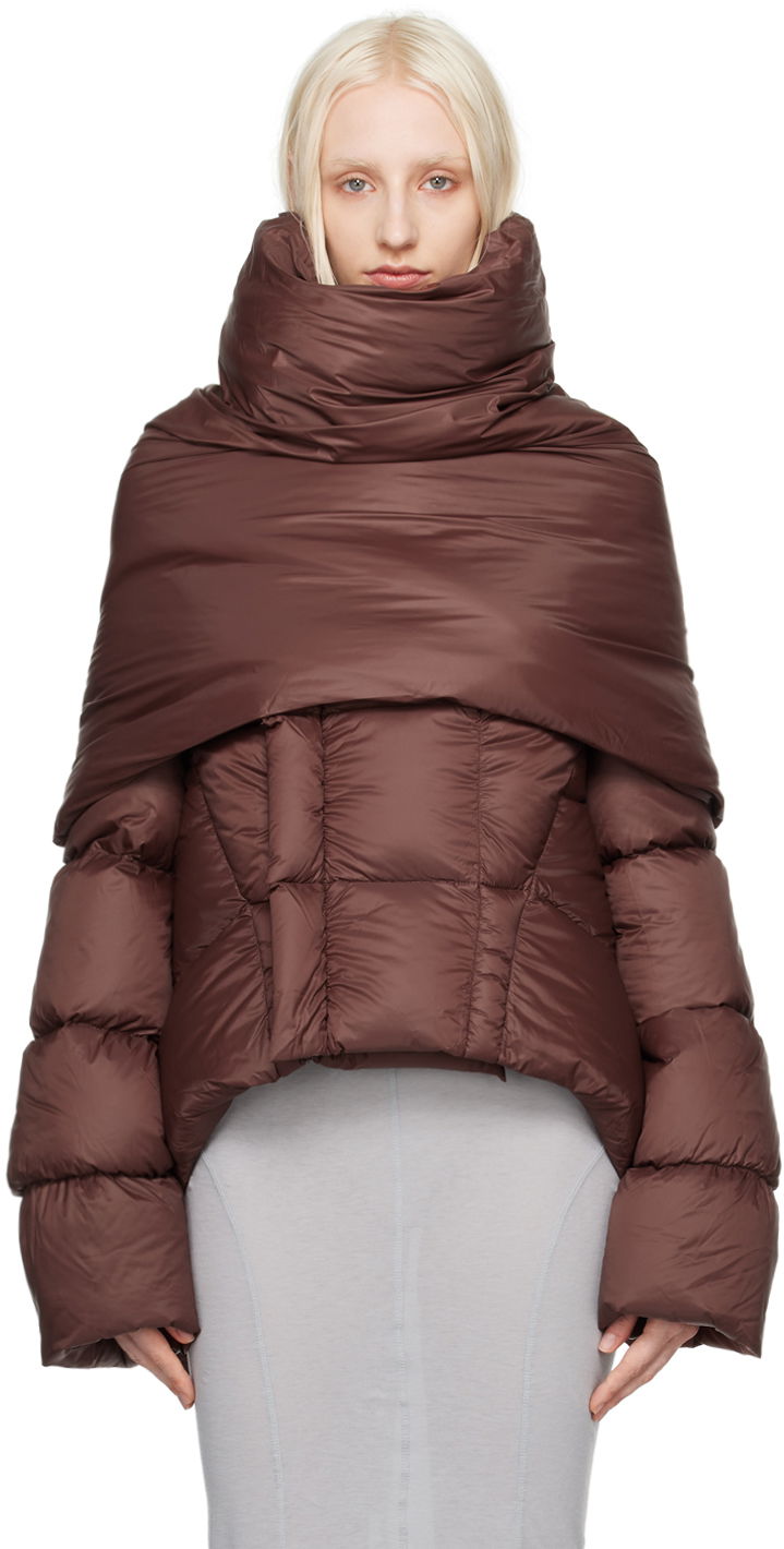 Одяг Rick Owens Brown Porterville Cowl Scarf Коричневий | RP02D3443 NP
