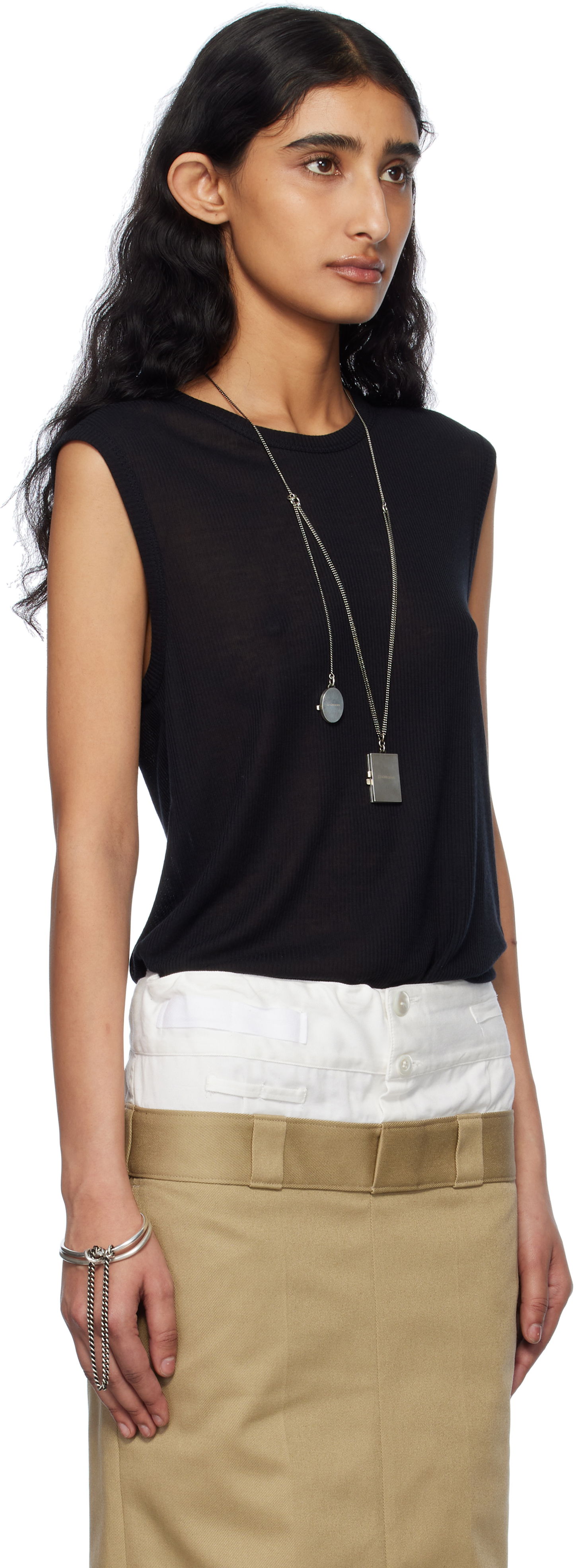 Спідниця Ann Demeulemeester Ann Demeulemeester Biba Sleeveless Tank Top бежевий | 2510-W-JTO05-FA570-099, 1