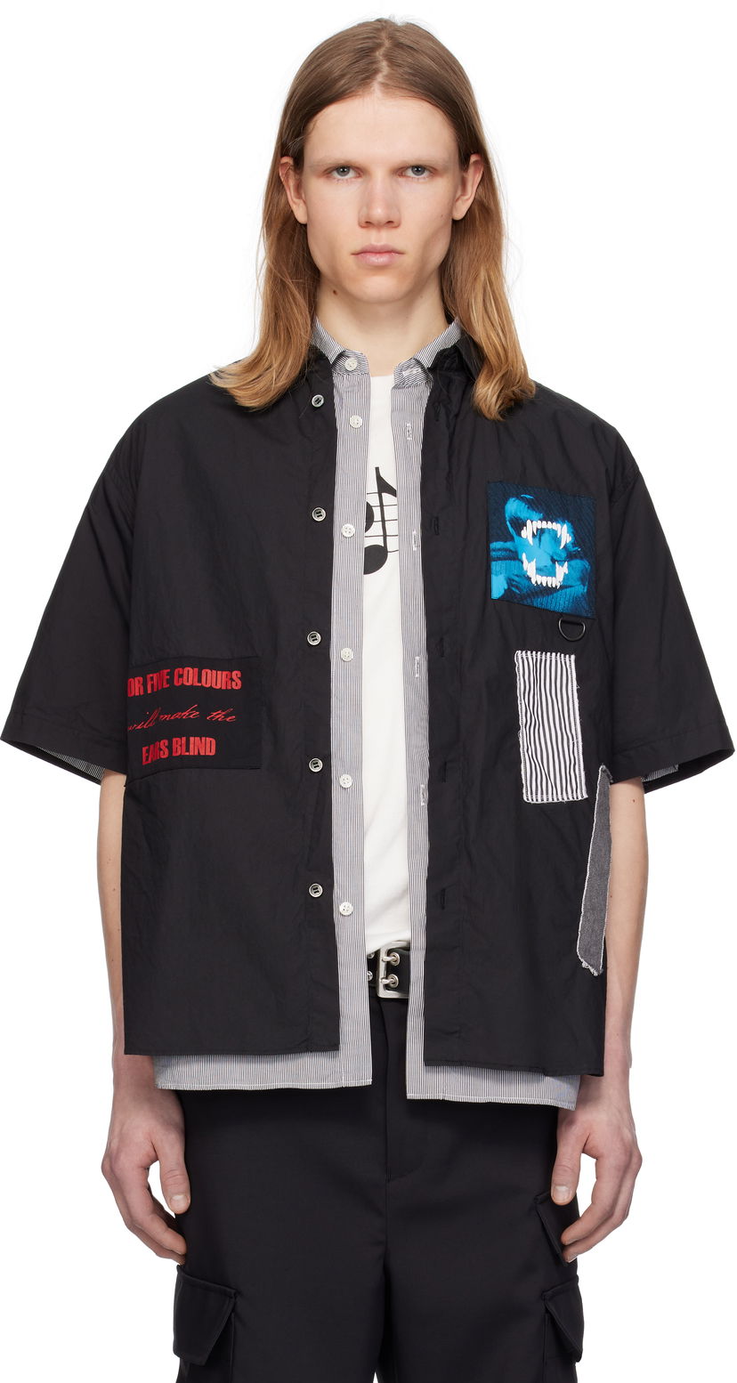 Сорочка UNDERCOVER UNDERCOVER Reconstructed Patchwork Shirt чорний | UP1E4407-1