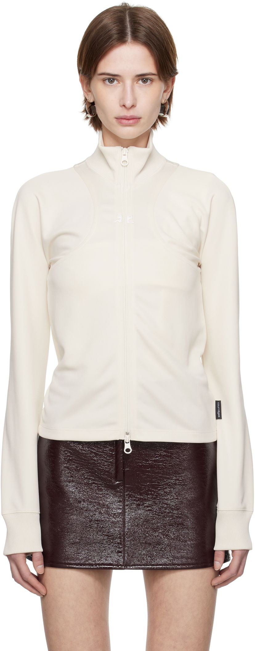 Cветр Courrèges Courrèges Scuba Interlock Track Jacket білий | 125JVE110JS0091
