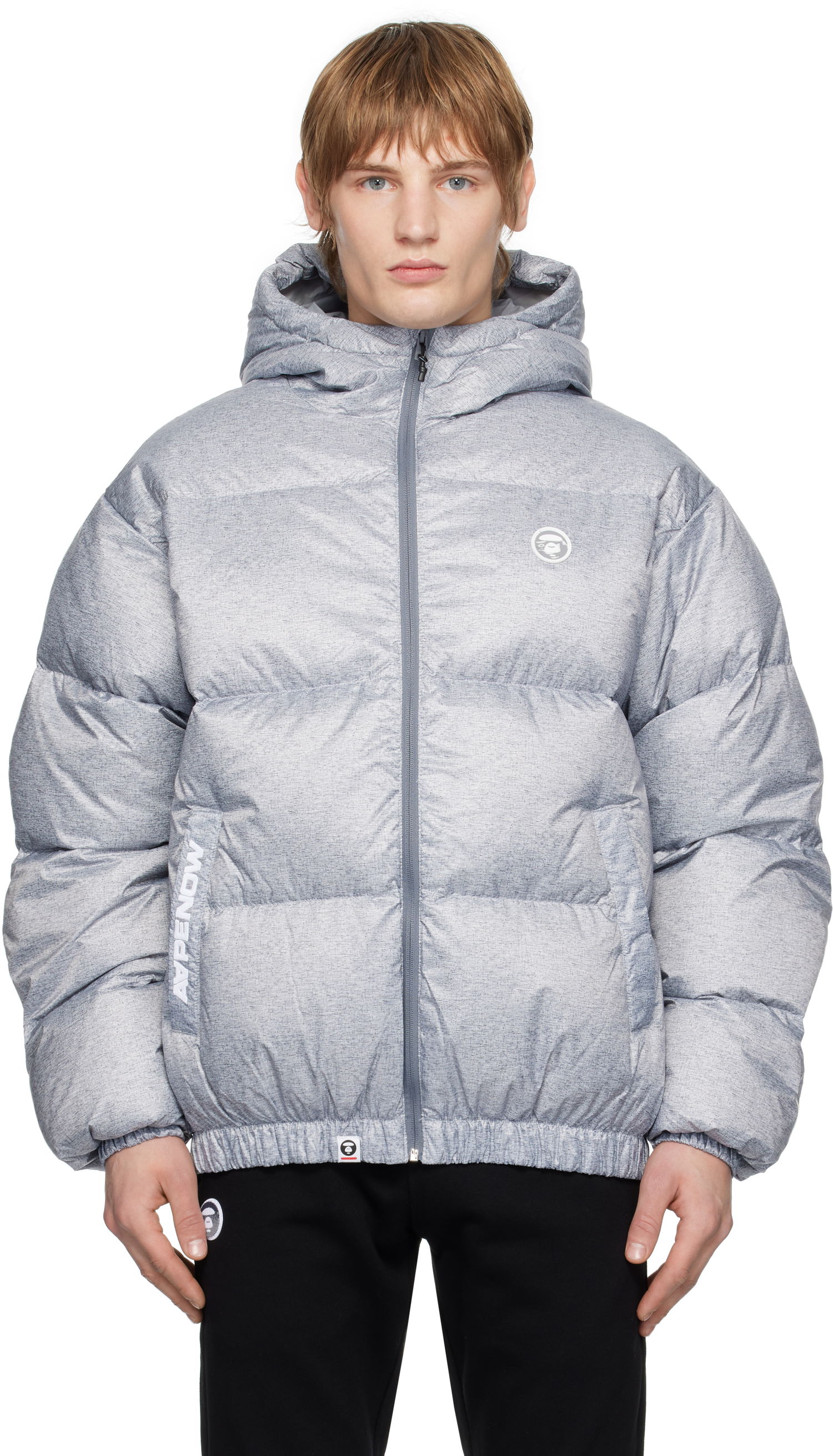 Пуховик AAPE by A Bathing Ape AAPE by A Bathing Ape 'AAPE NOW' Down Jacket Сірий | AAPDNM7654XANGY2, 0