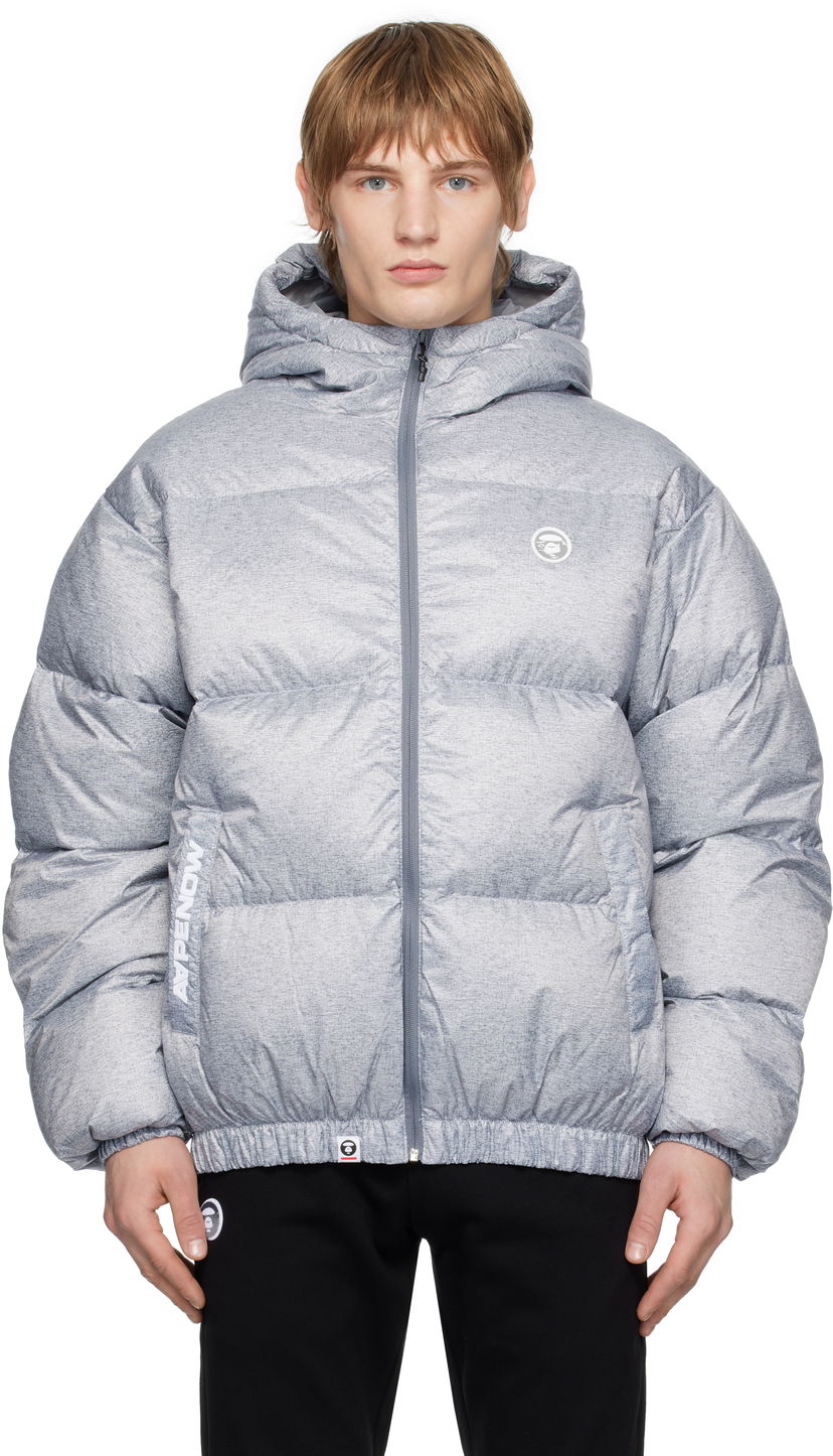 Пуховик AAPE by A Bathing Ape AAPE by A Bathing Ape 'AAPE NOW' Down Jacket Сірий | AAPDNM7654XANGY2