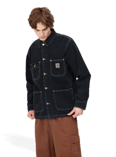 Пальто Carhartt WIP OG Chore Coat "Black heavy stone wash" чорний | I031896_89_60