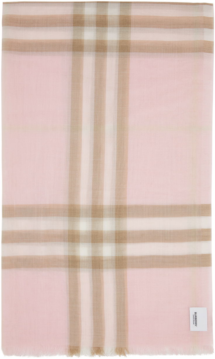 Шарф Burberry Gauze Giant Check Scarf Pink Рожевий | 8019462