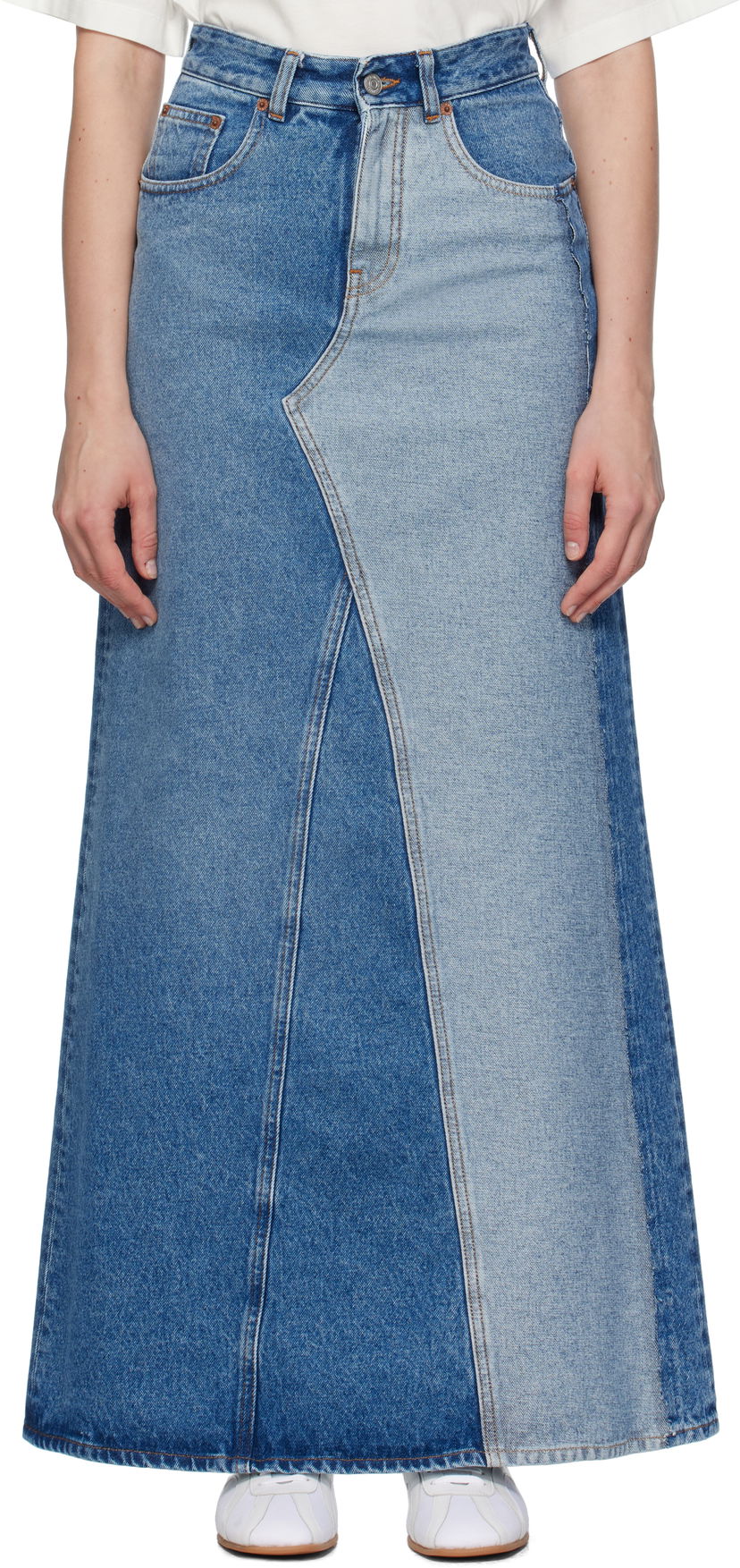 Спідниця Maison Margiela MM6 Maison Margiela Faded Denim Maxi Skirt Синій | S52MI0025 M30018