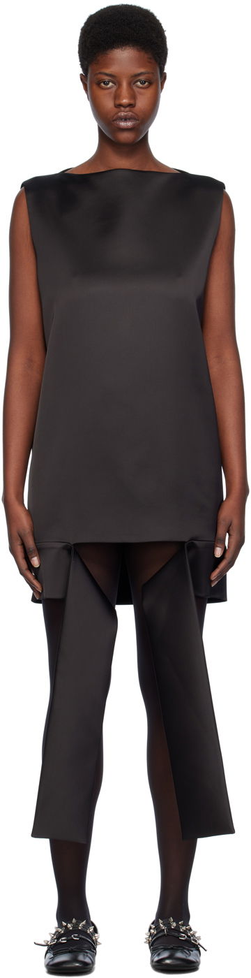 плаття We11done We11done Satin Sleeveless Minidress with Origami Straps чорний | WD-OP0-24-174-U-BK