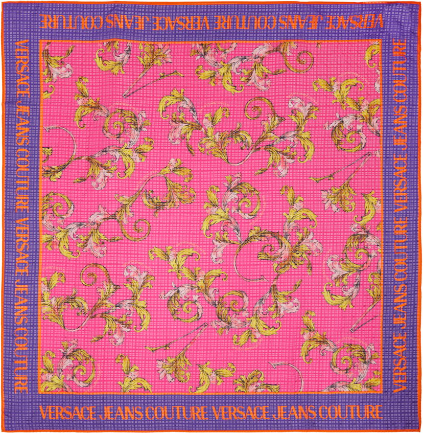 Шарф Versace Versace Jeans Couture Barocco Silk Foulard Scarf Рожевий | E78HA7H02_EZG353