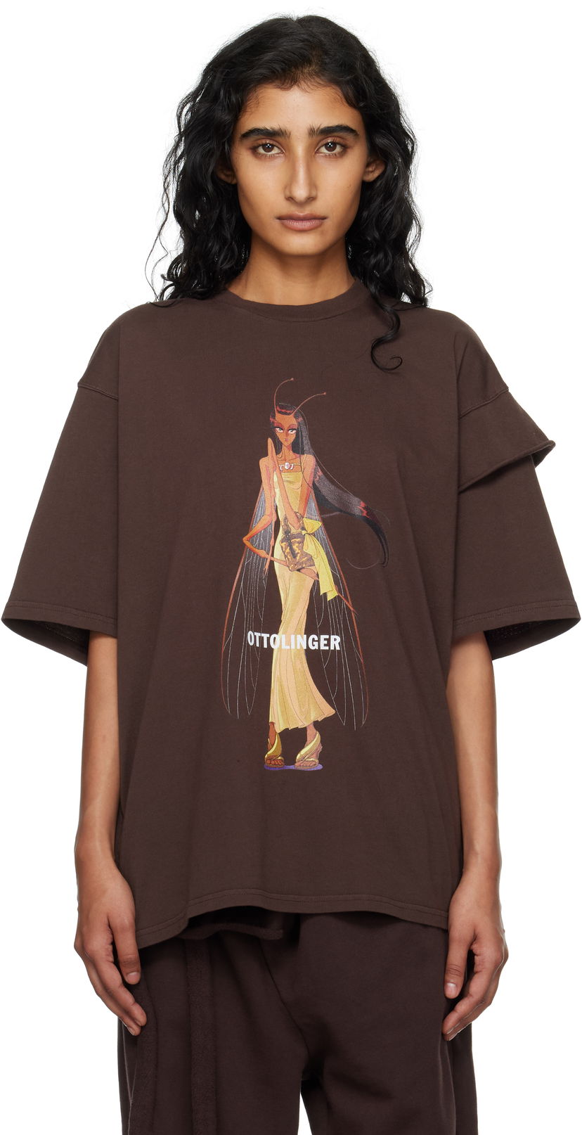 Футболка Ottolinger Ottolinger Deconstructed Boxy T-Shirt Коричневий | 115-102415-05