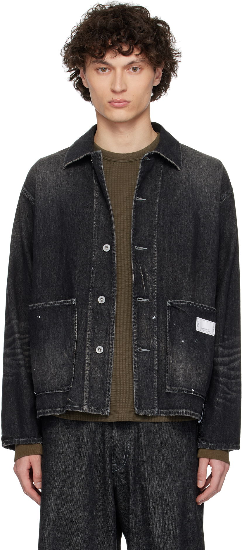 Куртка Neighborhood Neighborhood Washed Denim Coverall Jacket чорний | 251SPNH-JKM02
