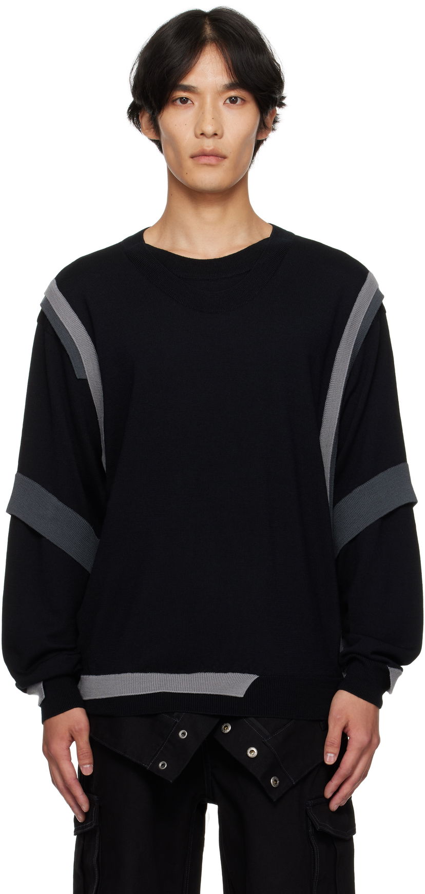 Cветр Andersson Bell Layered Crewneck Sweater чорний | atb1334m