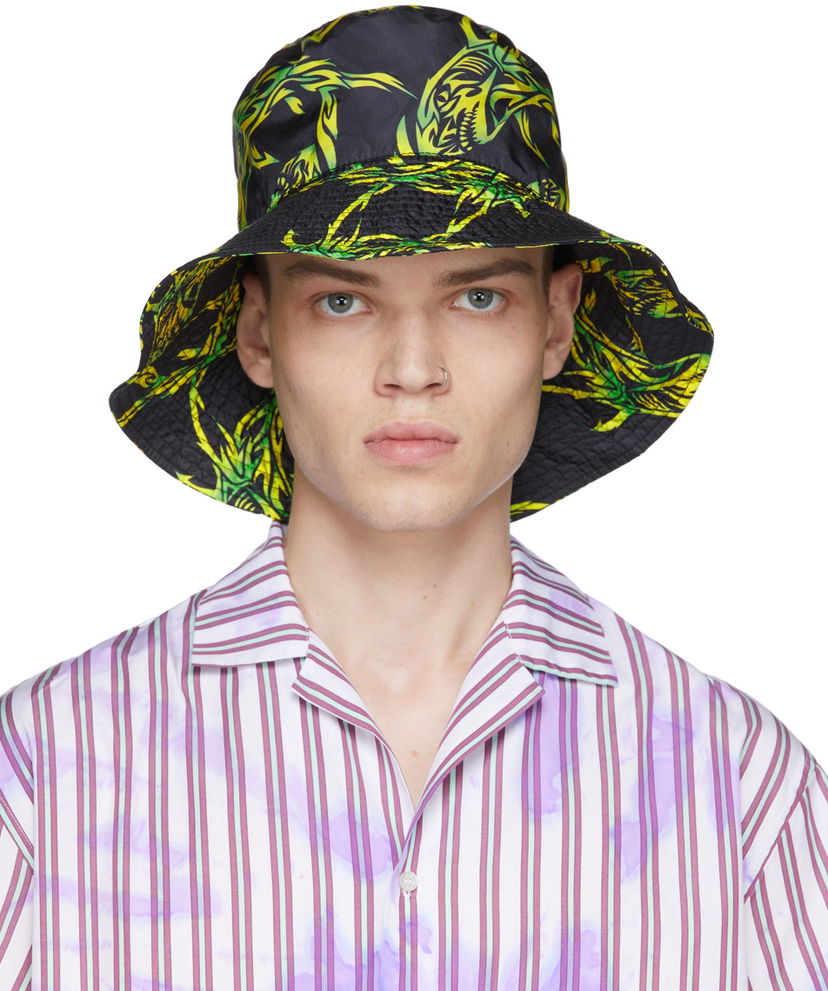 Капелюх MSGM MSGM Nylon Graphic Bucket Hat чорний | 3240ML06 227083