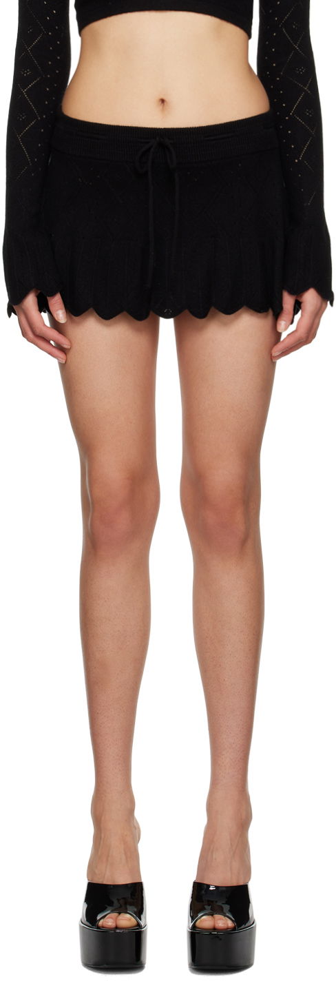 Спідниця GUIZIO Guizio Scalloped Miniskirt чорний | DGF22M603_BLK
